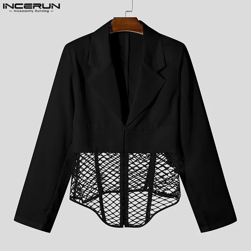 INCERUN Fashion Mesh Patchwork Men Blazer Long Sleeve Sexy Tops Solid Suits Splicing Thin Male Blazer Party Streetwear Oversize
INCERUN Fashion Mesh Patchwork Men Blazer Long Sleeve Sexy Tops Solid Suits Splicing Thin Male Blazer Party Streetwear Oversize