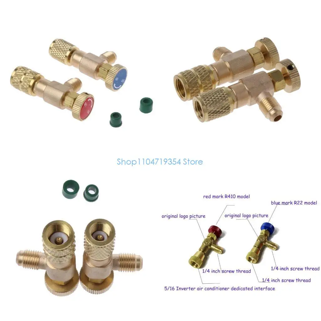 0XLD 2 Pcs R410A R22 Air Conditioning 1/4" Safety Adapter Refrigerant Charging for Va
0XLD 2 Pcs R410A R22 Air Conditioning 1/4" Safety Adapter Refrigerant Charging for Va