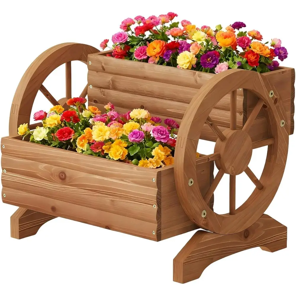 Wooden Wagon Planter Outdoor lower Cart with Wheels Garden Planter, Decor Planter or Patio Balcony Decoration Succulent lower Po
Wooden Wagon Planter Outdoor lower Cart with Wheels Garden Planter, Decor Planter or Patio Balcony Decoration Succulent lower Po