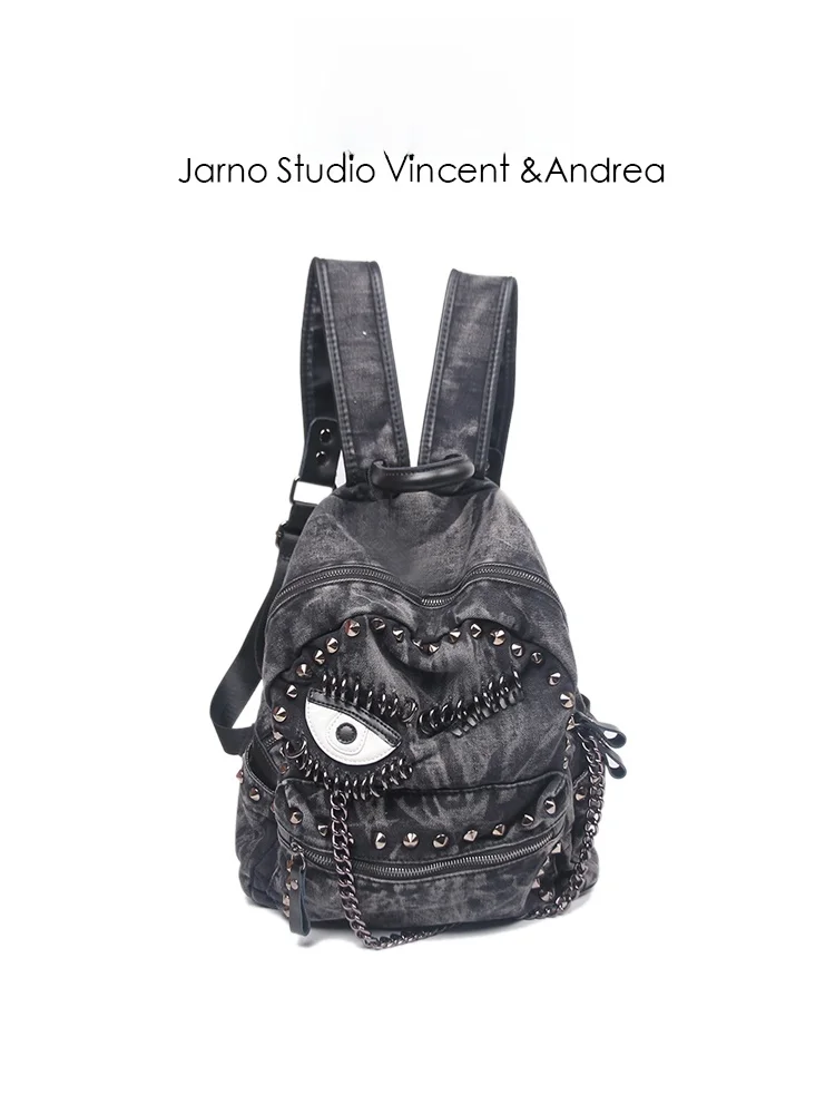 American Style Cowgirl Rivet Black Leather Denim Large Capacity Women's Backpack 2026 New Spring Fashion Travel Bag
American Style Cowgirl Rivet Black Leather Denim Large Capacity Women's Backpack 2026 New Spring Fashion Travel Bag