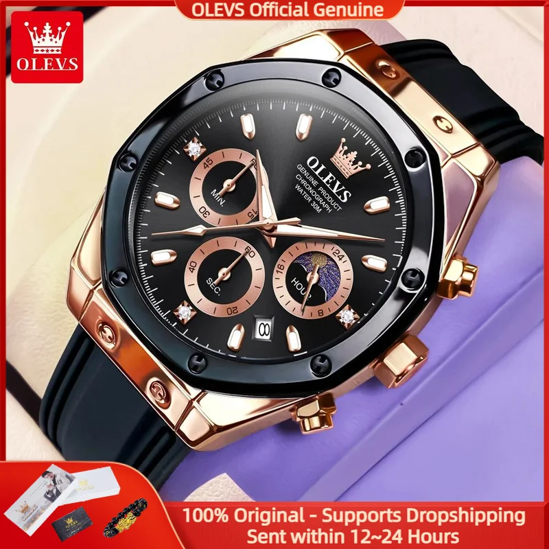 OLEVS 9911 Men Watch Luxury Brand Watch Multi functional Waterproof Luminous Moon Phase Date Chronograph Sports Quartz Men Watch 
OLEVS 9911 Men Watch Luxury Brand Watch Multi functional Waterproof Luminous Moon Phase Date Chronograph Sports Quartz Men Watch