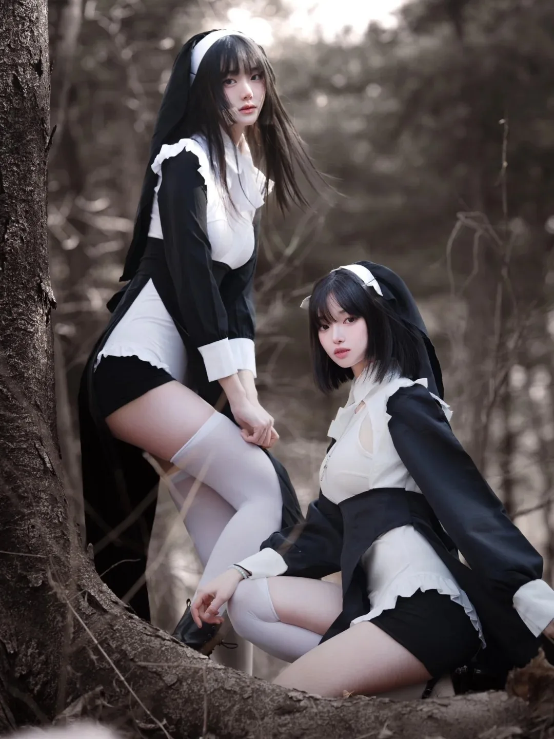 Sexy Halloween Nun Costume Tight Long Robe with White Silk Stockings Double Happiness Transformative Nurse Outfit for Women
Sexy Halloween Nun Costume Tight Long Robe with White Silk Stockings Double Happiness Transformative Nurse Outfit for Women