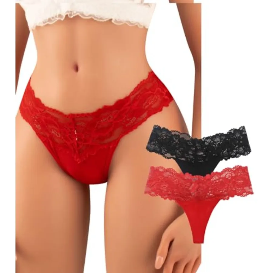 Banamic Lace Underwear for Women Thongs Low Waist Panties Seamless Lace Thongs
Banamic Lace Underwear for Women Thongs Low Waist Panties Seamless Lace Thongs