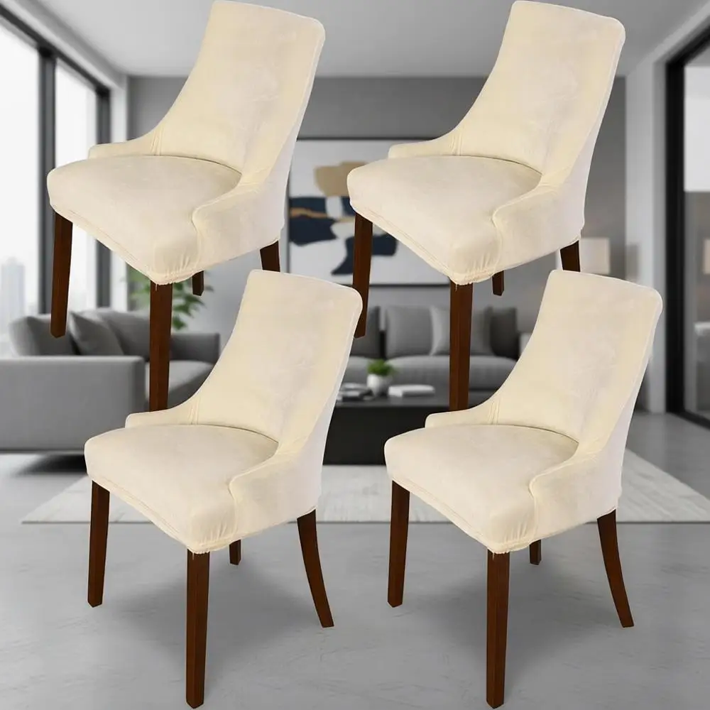 Stretchable Washable Chair Covers, Set of 4, Beige - Sloping Arm Dining Chair Protectors for Home Party Decor
Stretchable Washable Chair Covers, Set of 4, Beige - Sloping Arm Dining Chair Protectors for Home Party Decor