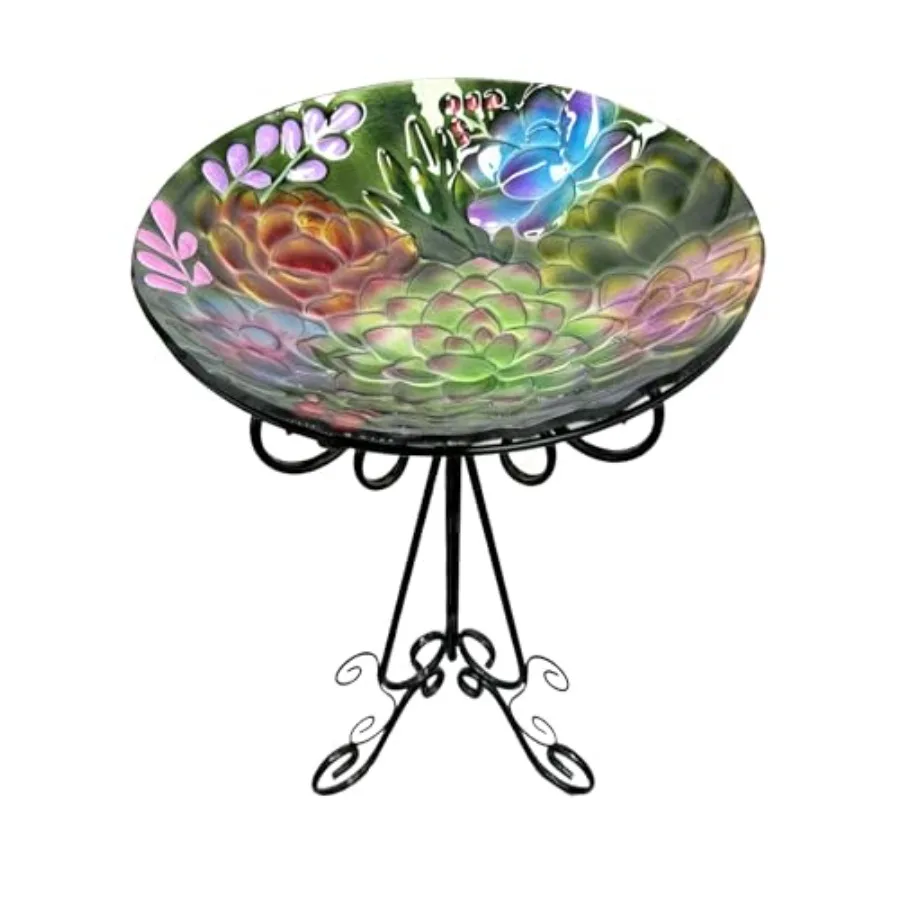Large Bird Bath for Outside, 18" D Glass Bath Bowl with Metal Stand 28" H Standing Outdoor Birdbaths for Garden Yard Lawn Decor
Large Bird Bath for Outside, 18" D Glass Bath Bowl with Metal Stand 28" H Standing Outdoor Birdbaths for Garden Yard Lawn Decor