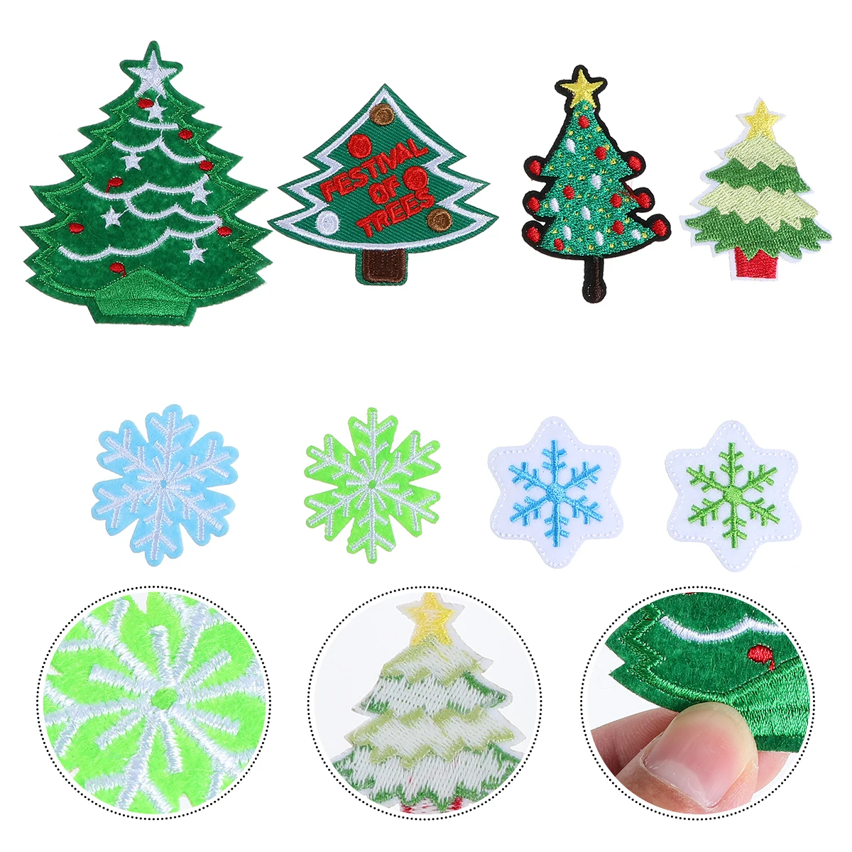 40Pcs Premium Christmas Patches Embroidered Iron on Snowflakes Trees Clothing Decoration Gifts Christmas Patches
40Pcs Premium Christmas Patches Embroidered Iron on Snowflakes Trees Clothing Decoration Gifts Christmas Patches