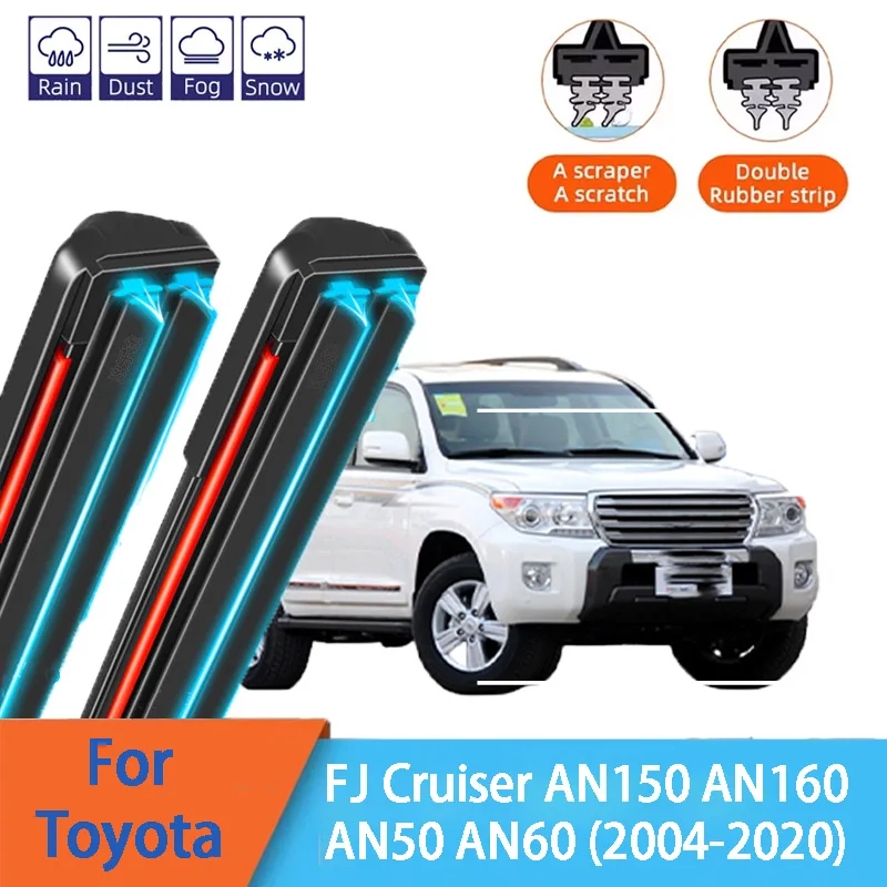 For Toyota FJ Cruiser Fortuner AN150 AN160 AN50 AN60 Front Windscreen Wipers Double Rubber Car Wiper Blades Car Accessories
For Toyota FJ Cruiser Fortuner AN150 AN160 AN50 AN60 Front Windscreen Wipers Double Rubber Car Wiper Blades Car Accessories