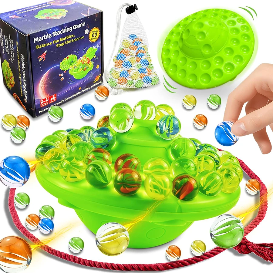 Настольная игра Marble Balance с 60 стеклянными шариками и основанием для хранения — забавная семейная настольная игра для детей и взрослых, праздничная игра для детей 
Настольная игра Marble Balance с 60 стеклянными шариками и основанием для хранения — забавная семейная настольная игра для детей и взрослых, праздничная игра для детей