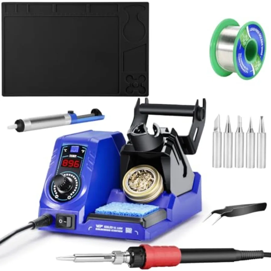 926LED V1 110W Soldering Iron Kit Bundle with M150 Silicone Soldering Mat 12.9x8.2 inches with 5 Soldering Tips Desoldering Pum
926LED V1 110W Soldering Iron Kit Bundle with M150 Silicone Soldering Mat 12.9x8.2 inches with 5 Soldering Tips Desoldering Pum