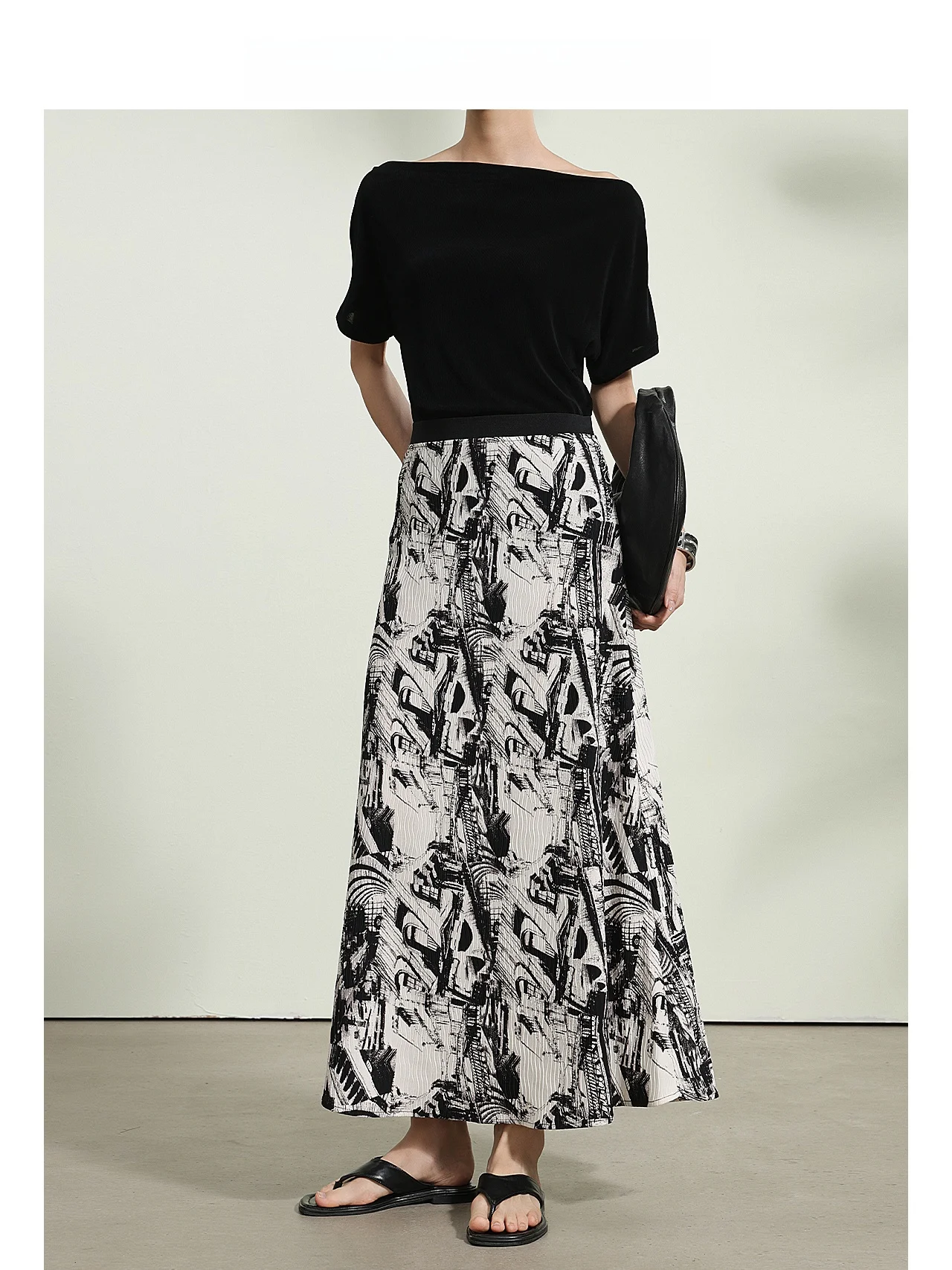 Romantic Ink Painting Knee-Length A-Line Skirt Women's Summer Elegant Commute Slimming Long Half Skirt Annibycn
Romantic Ink Painting Knee-Length A-Line Skirt Women's Summer Elegant Commute Slimming Long Half Skirt Annibycn