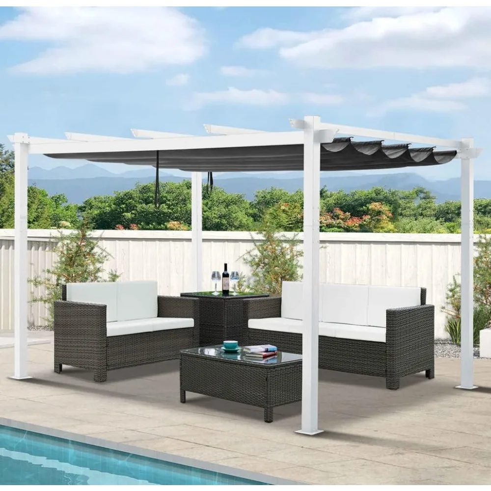 Outdoor Pergola with 10' X 13' Retractable Canopy Cover for Patio Backyard Pavilion Grill Gazebo, Customized
Outdoor Pergola with 10' X 13' Retractable Canopy Cover for Patio Backyard Pavilion Grill Gazebo, Customized