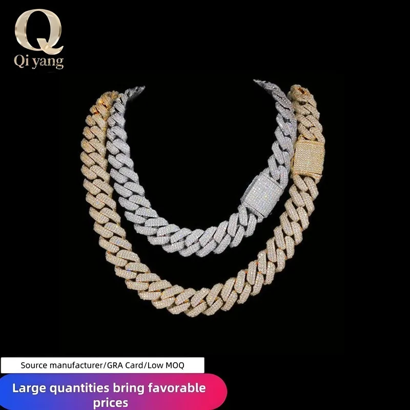 European and American Hip-hop Zircon Necklace 25mm Flip Clasp Three-row Diamond-encrusted Rhombus Cuban Chain Jewelry
European and American Hip-hop Zircon Necklace 25mm Flip Clasp Three-row Diamond-encrusted Rhombus Cuban Chain Jewelry