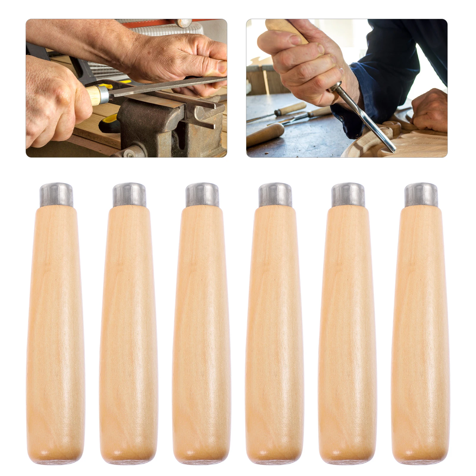 6pcs Wooden Handle Natural Wood Sturdy Non-Slip Comfortable Grip Lightweight Replacement Accessory For Files Hand 
6pcs Wooden Handle Natural Wood Sturdy Non-Slip Comfortable Grip Lightweight Replacement Accessory For Files Hand