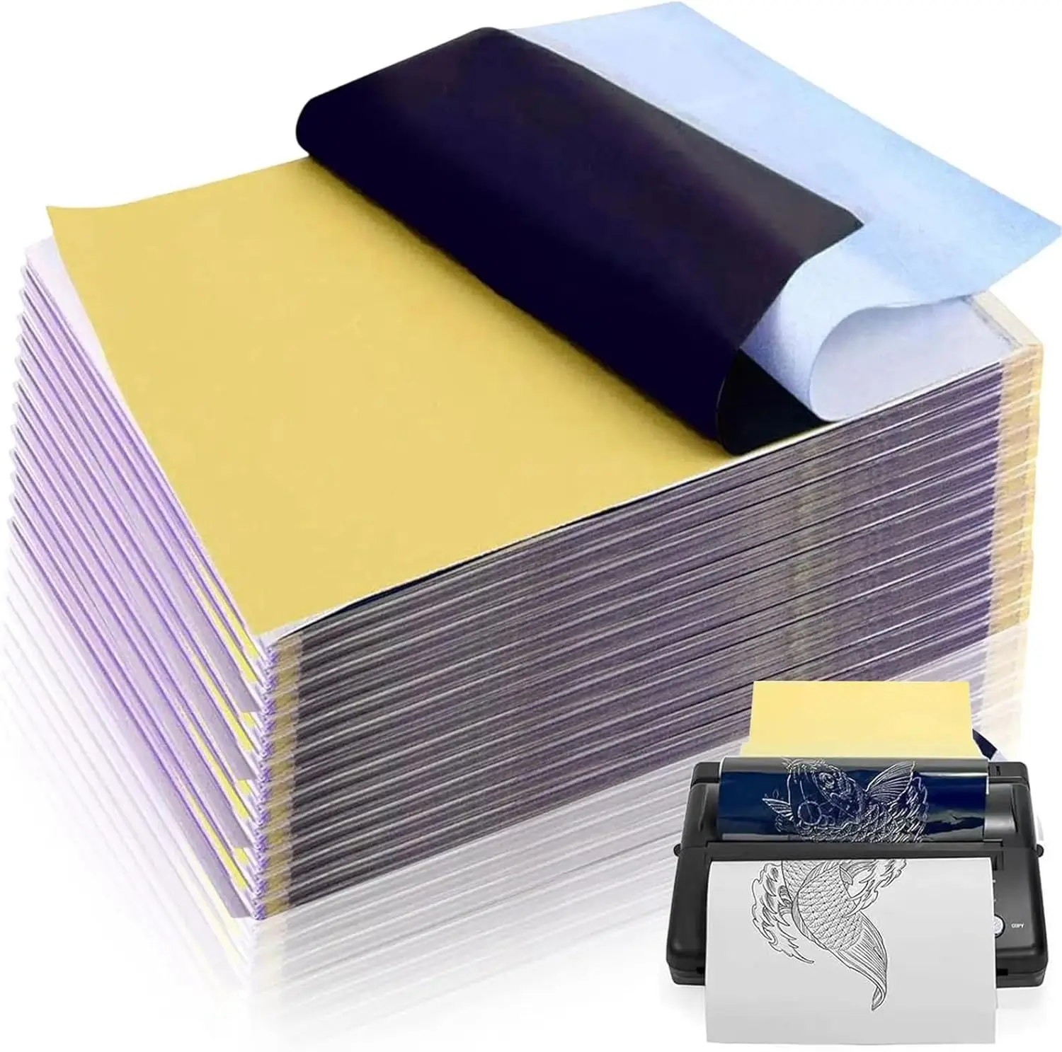50 Sheets A4 Tattoo Transfer Paper for Stencil, Thermal Copier or Hand-Drawn, Clear Transfer, Safe for Skin
50 Sheets A4 Tattoo Transfer Paper for Stencil, Thermal Copier or Hand-Drawn, Clear Transfer, Safe for Skin