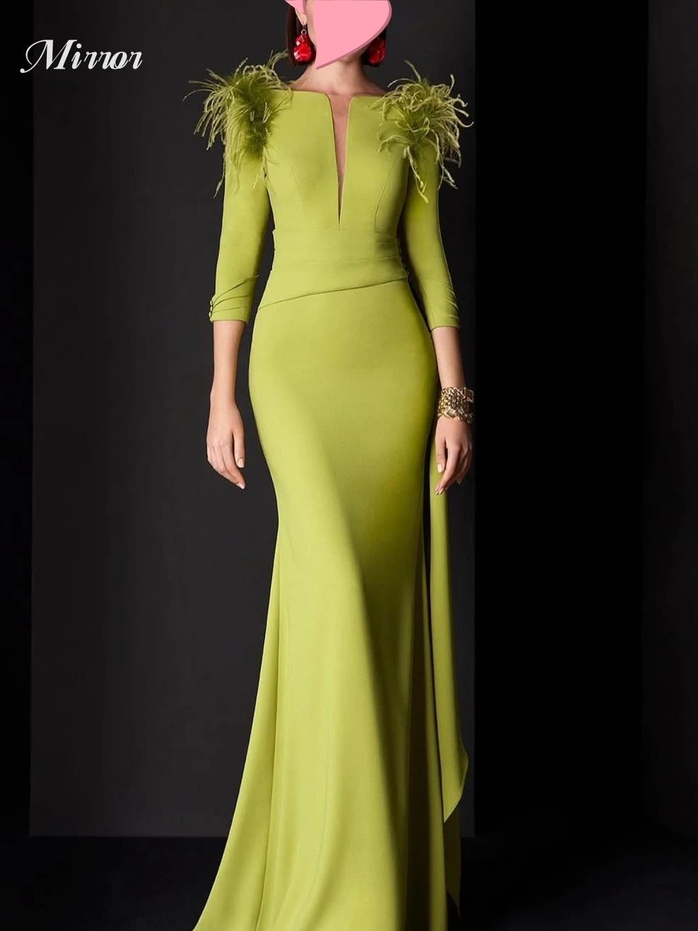 Mirror Dress Elegant Vintage Sweet Green Feathers V-Neck Backless Customized Formal Occasion Prom Dress Evening Party Gowns
Mirror Dress Elegant Vintage Sweet Green Feathers V-Neck Backless Customized Formal Occasion Prom Dress Evening Party Gowns
