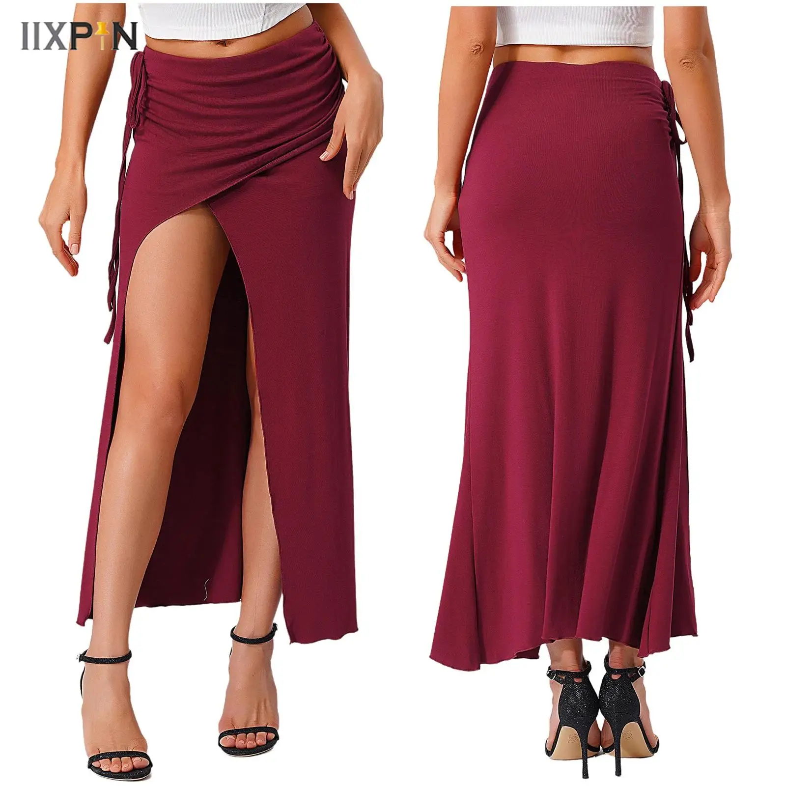 Women's Belly Dance Skirt Elastic Waist Side Drawstring Slit Safety Shorts Ruched Bodycon Maxi Skirt for Dance Class Performance
Women's Belly Dance Skirt Elastic Waist Side Drawstring Slit Safety Shorts Ruched Bodycon Maxi Skirt for Dance Class Performance
