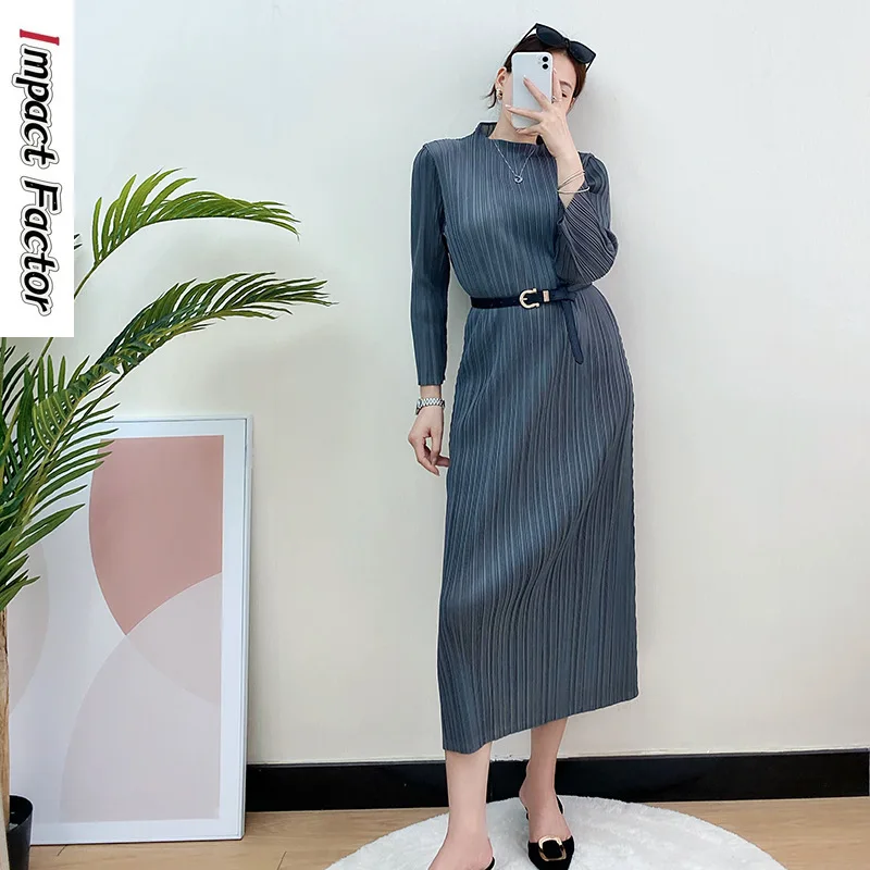 Miyake Pleated Spring Autumn Winter Dress Long Sleeve Comfortable Slim Straight Tube Dress Classic Versatile Women's Wear
Miyake Pleated Spring Autumn Winter Dress Long Sleeve Comfortable Slim Straight Tube Dress Classic Versatile Women's Wear