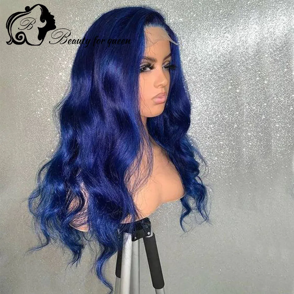 Brazilian Colored Human Hair Wig 200 Density 13x4 Dark Blue Body Wave Transparent HD Lace Frontal Wig For Women Pre Plucked
Brazilian Colored Human Hair Wig 200 Density 13x4 Dark Blue Body Wave Transparent HD Lace Frontal Wig For Women Pre Plucked