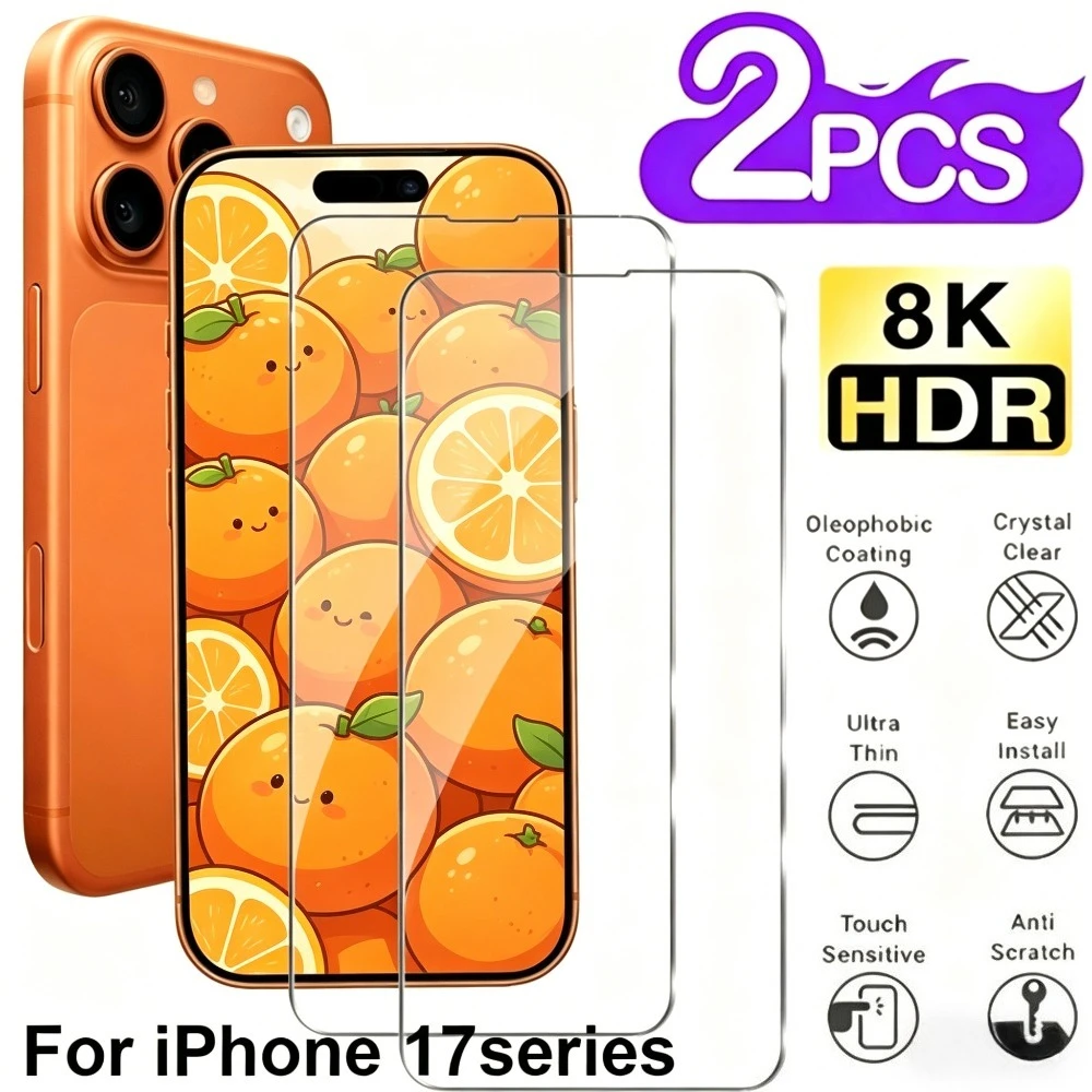 2Pcs Full Cover HD Tempered Glass for iPhone 17 16 Pro Max Air 17e 16e 15 14 Plus 15 14 13 12 Pro 9H Hardness Screen Protector
2Pcs Full Cover HD Tempered Glass for iPhone 17 16 Pro Max Air 17e 16e 15 14 Plus 15 14 13 12 Pro 9H Hardness Screen Protector