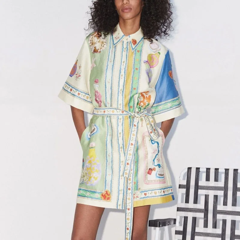 Australian Niche Fashion Casual Print Shirt Dress Tie Waist A Line Sleeveless Holiday Dress
Australian Niche Fashion Casual Print Shirt Dress Tie Waist A Line Sleeveless Holiday Dress