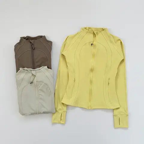 Women's Multi - color Sports Knit Jacket, Casual Long - sleeve Top, Fashion Solid - color Yoga Outerwear, 2025 New Arrival