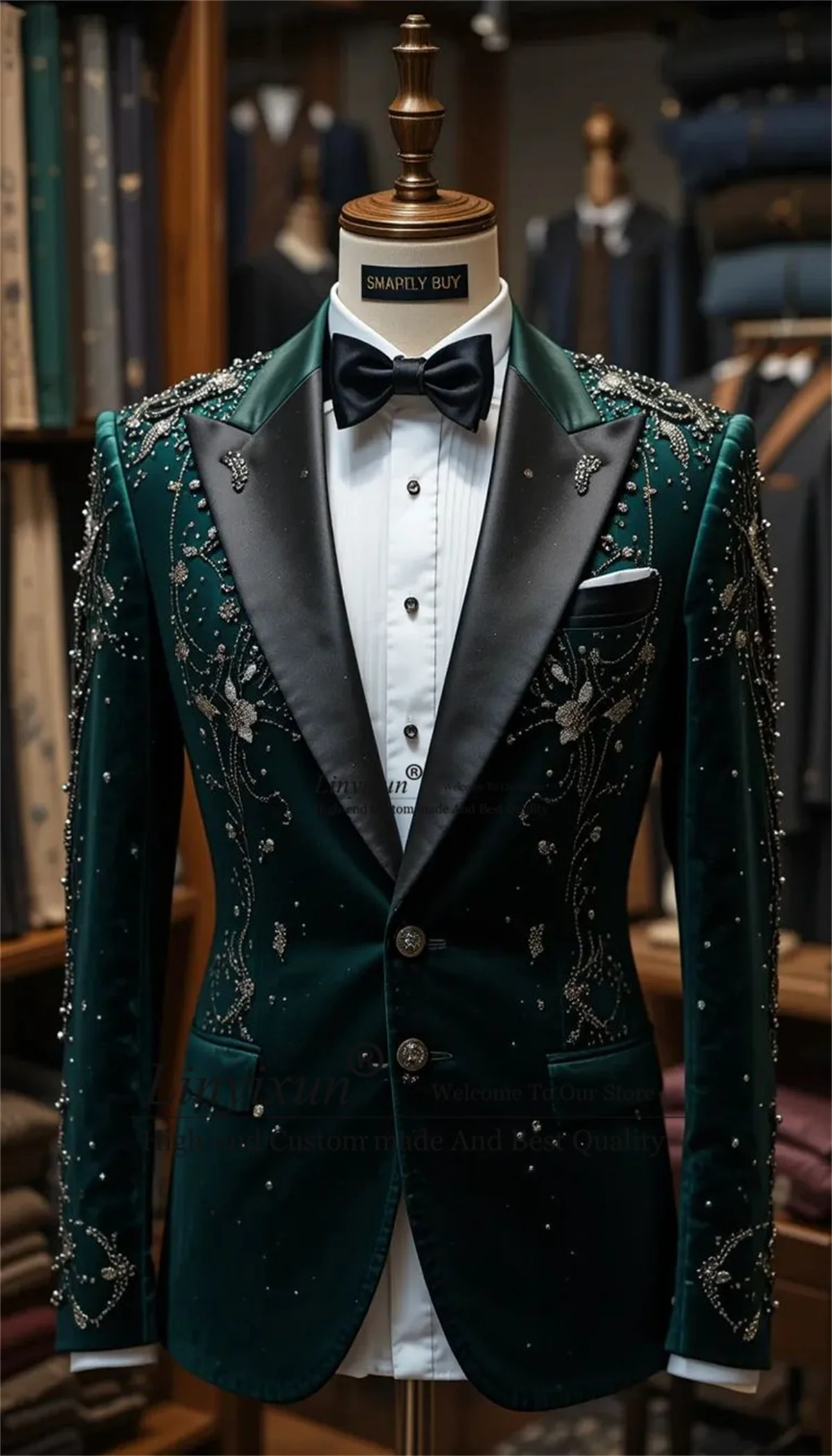 Luxury Jewelry Ornament Men Suits 2 Pieces Sets Wedding Groom Male Prom Blazer Customized Party Tuxedos Fashion Ropa Hombre
Luxury Jewelry Ornament Men Suits 2 Pieces Sets Wedding Groom Male Prom Blazer Customized Party Tuxedos Fashion Ropa Hombre