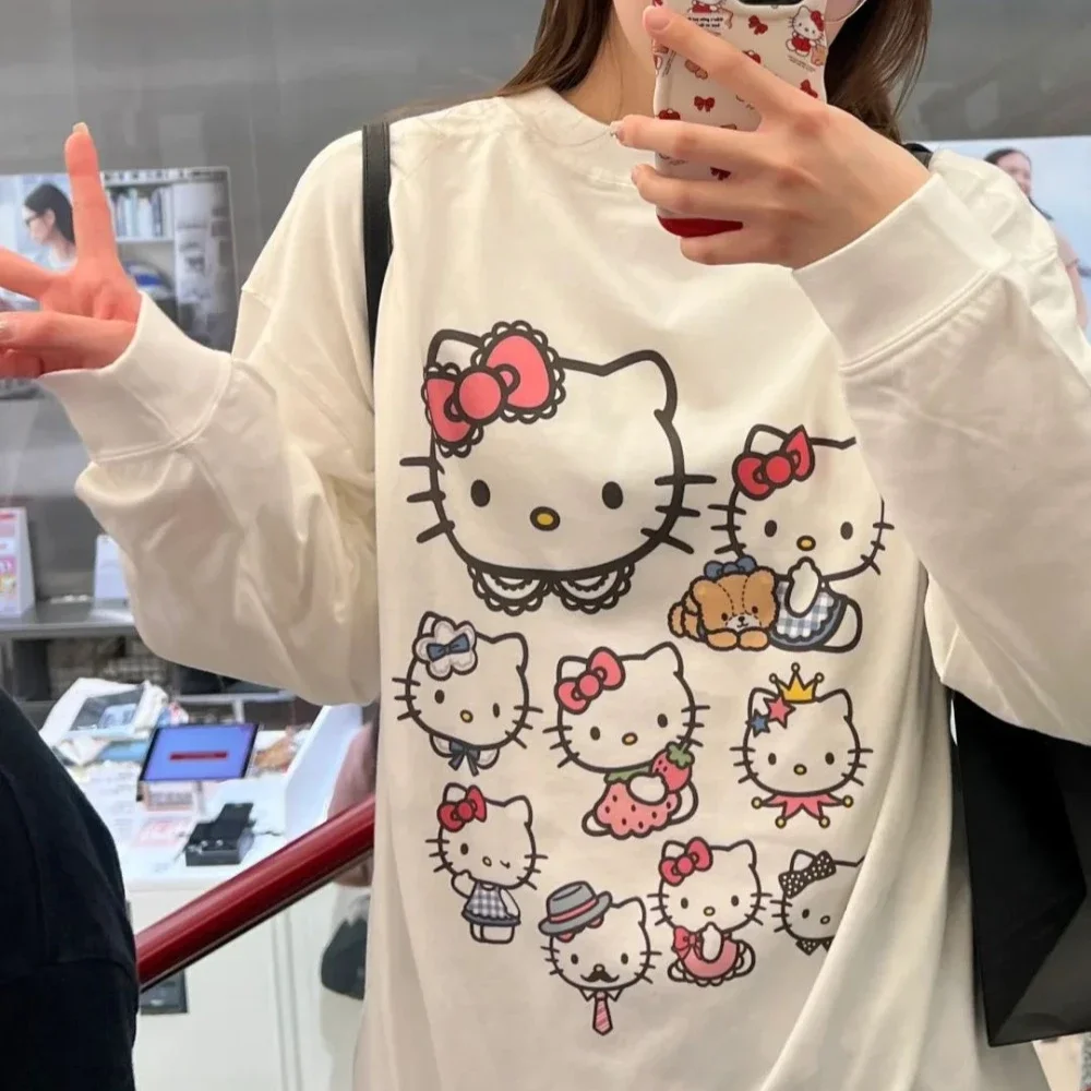 New Miniso Hello Kitty T-shirt Cute Pure Cotton Love Long Sleeve Women's Autumn Bow Printed Top Y2k Loose Versatile T-shirt
New Miniso Hello Kitty T-shirt Cute Pure Cotton Love Long Sleeve Women's Autumn Bow Printed Top Y2k Loose Versatile T-shirt