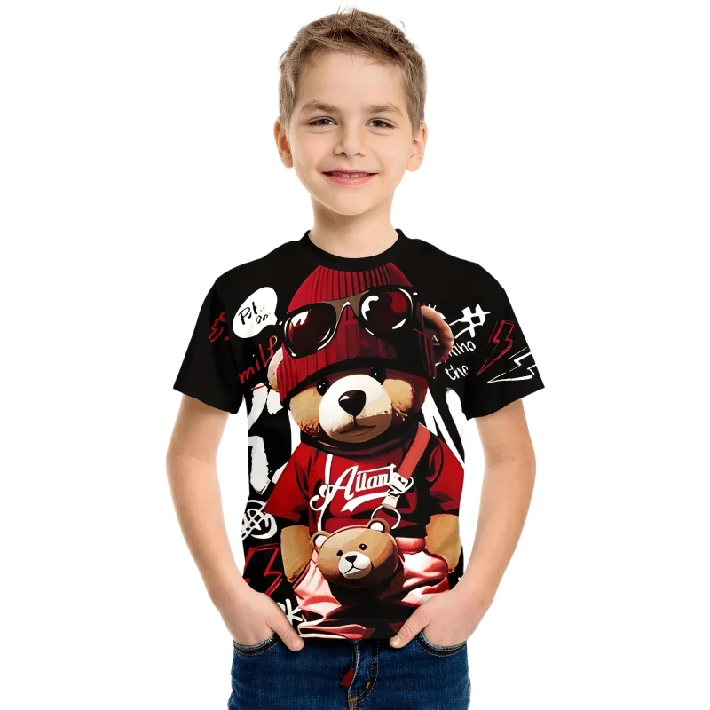 Baby Boy Cute Bear Print T-shirt Summer Quick-Dry Breathable Short Sleeve 3D Pullover Casual Round Neck Top Baby Clothes 3-13Y
Baby Boy Cute Bear Print T-shirt Summer Quick-Dry Breathable Short Sleeve 3D Pullover Casual Round Neck Top Baby Clothes 3-13Y