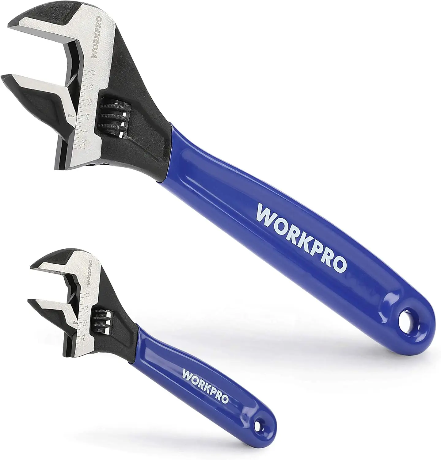 2-Piece Adjustable Wrench Set, 6" & 10" Wide Jaw, Cr-V Steel, SAE & Metric Scales, for Home & Garage
2-Piece Adjustable Wrench Set, 6" & 10" Wide Jaw, Cr-V Steel, SAE & Metric Scales, for Home & Garage