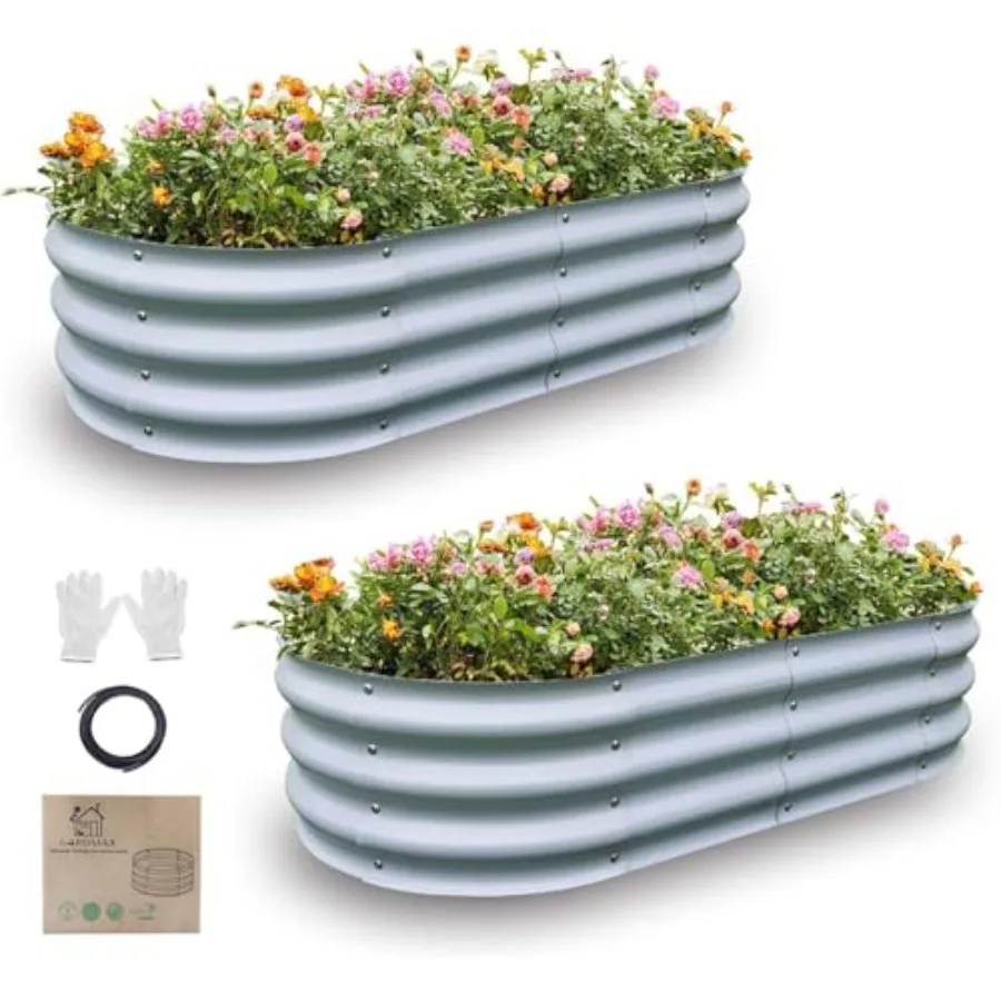 2 Pack Galvanized Raised Garden Bed Lightweight Planter Boxes Outdoor with Easy Assembly Large Garden Bed for Vegetables Fruits
2 Pack Galvanized Raised Garden Bed Lightweight Planter Boxes Outdoor with Easy Assembly Large Garden Bed for Vegetables Fruits