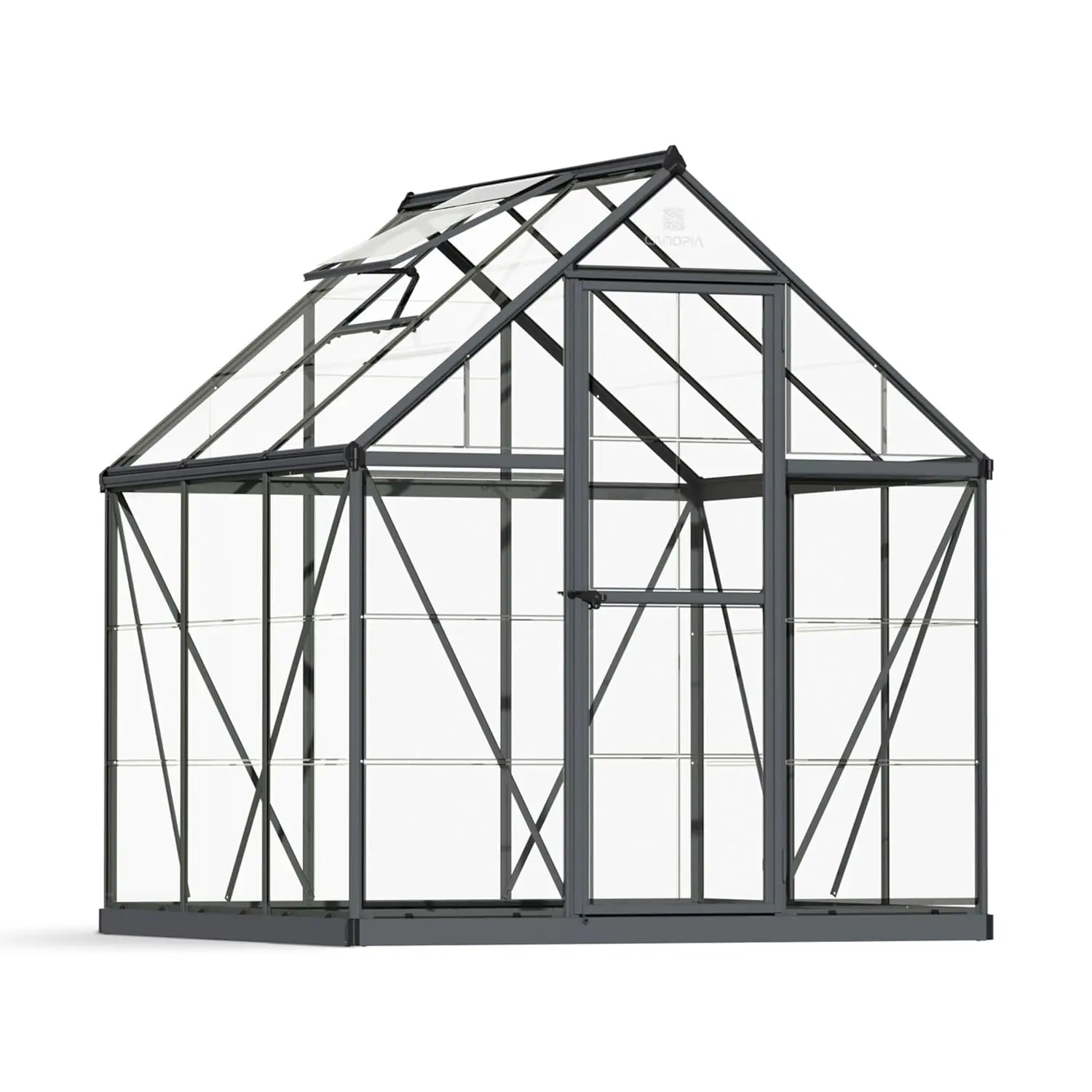 Palram - Harmony 6 x 6 ft. DIY Greenhouse Kit, Gray Frame Clear Panel Polycarbonate Greenhouse with Roof Vent,, Customized
Palram - Harmony 6 x 6 ft. DIY Greenhouse Kit, Gray Frame Clear Panel Polycarbonate Greenhouse with Roof Vent,, Customized