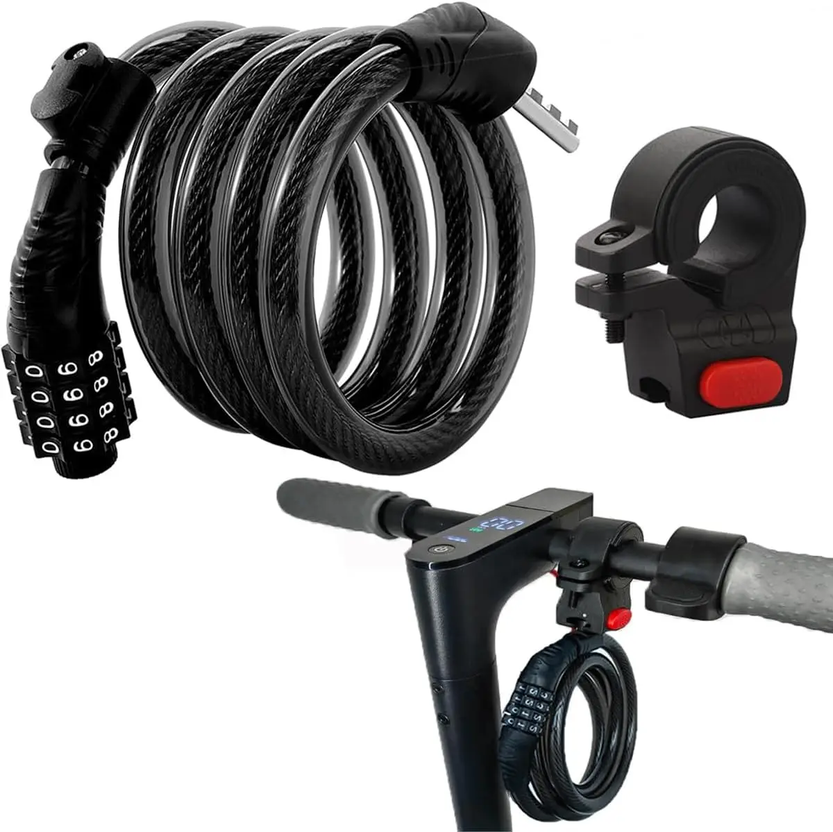 Scooter Lock with Combination Cable 4ft Steel Anti-Theft for Bikes and Electric Scooters
Scooter Lock with Combination Cable 4ft Steel Anti-Theft for Bikes and Electric Scooters