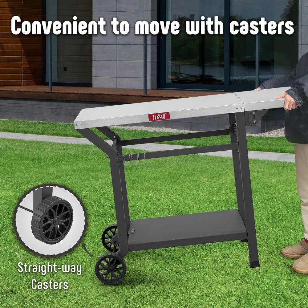Outdoor Grill Table,Movable Pizza Oven Table with Wheels, Stainless Steel Countertop Grill Cart with Storage Shelf
Outdoor Grill Table,Movable Pizza Oven Table with Wheels, Stainless Steel Countertop Grill Cart with Storage Shelf