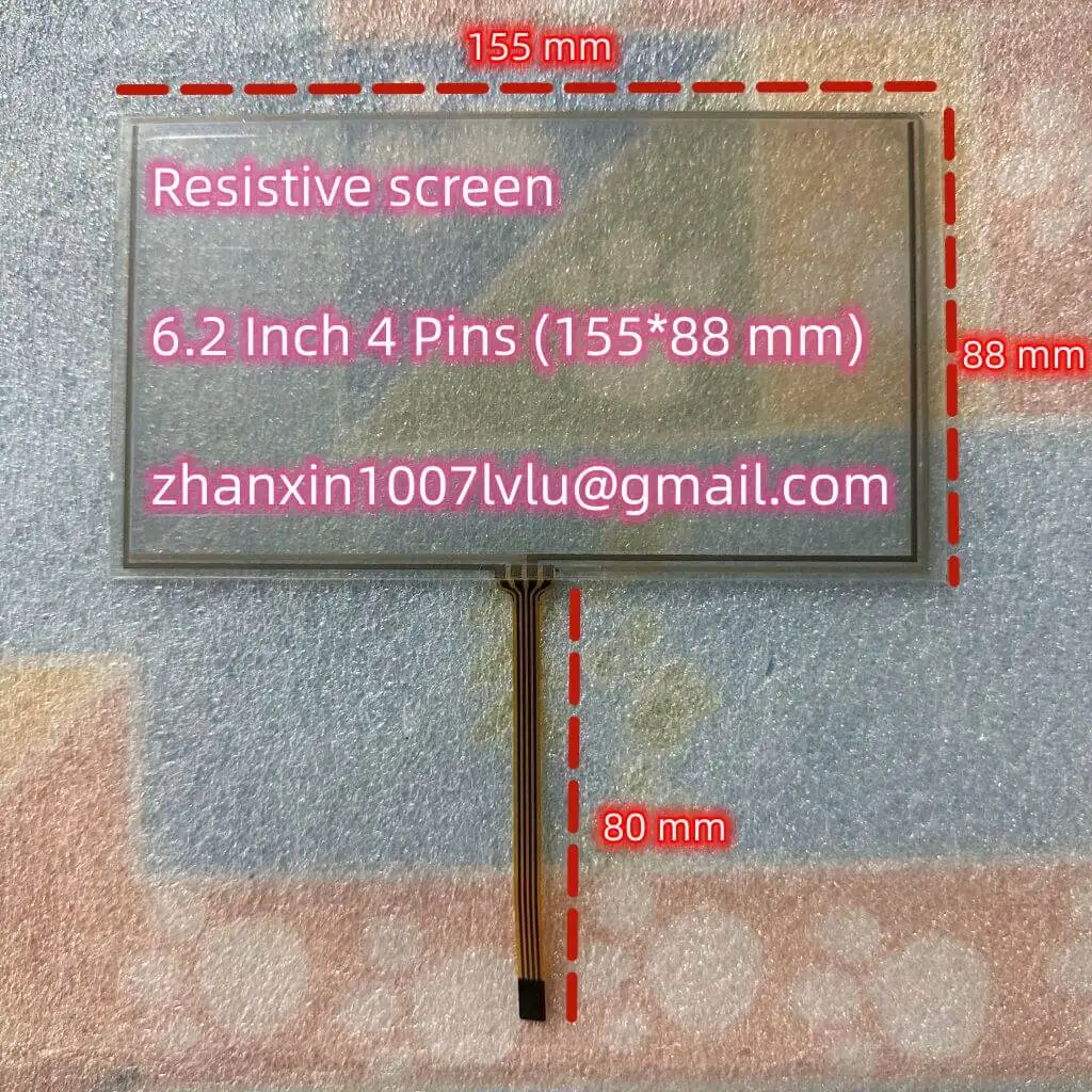 New 6.2 Inch 4 Pins Tela Resistiva Touch Screen Glass Digitizer 155mm*88mm Car DVD Multimedia Player Navigation Radio
New 6.2 Inch 4 Pins Tela Resistiva Touch Screen Glass Digitizer 155mm*88mm Car DVD Multimedia Player Navigation Radio