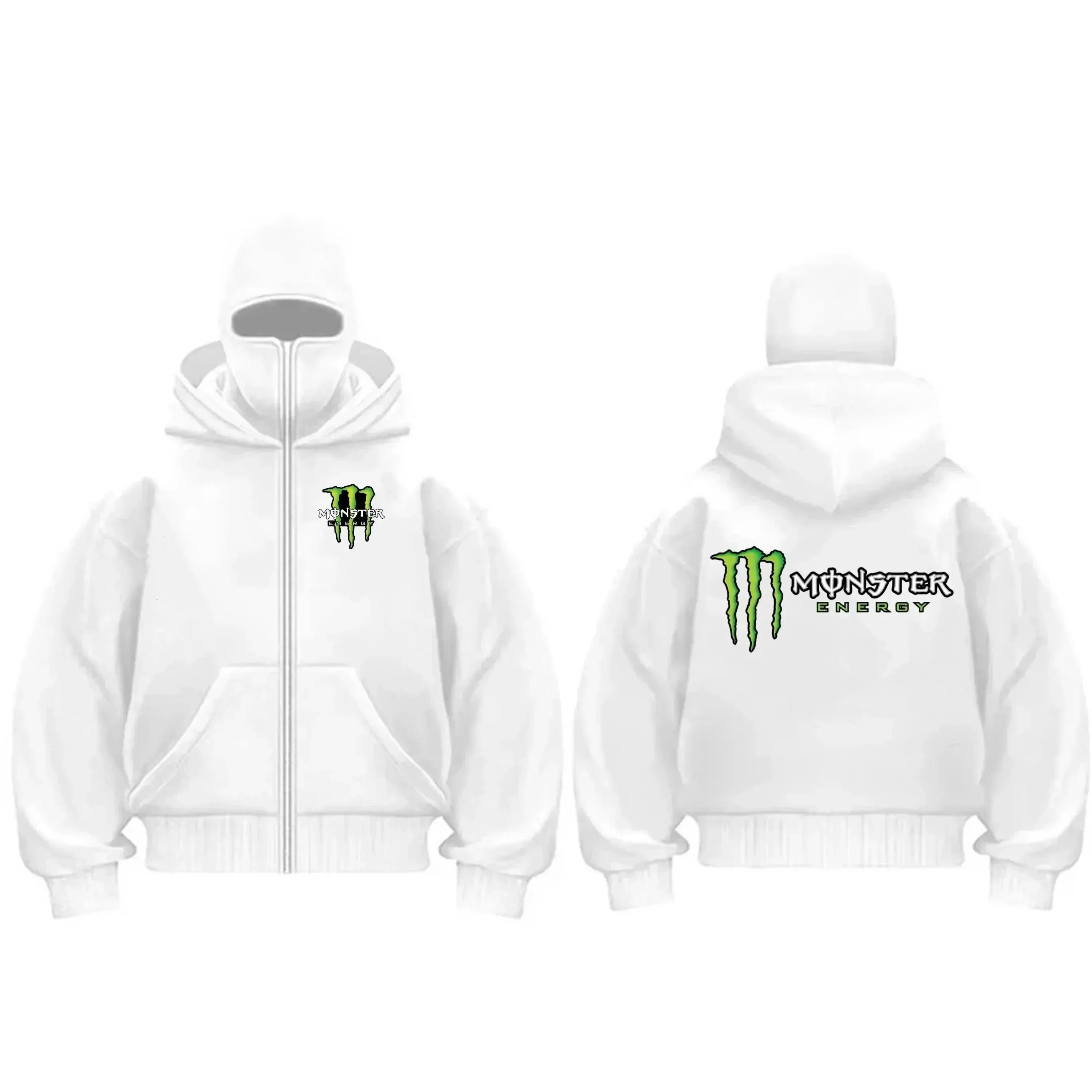 Monster Energy Printed Hooded Masked Cardigan Hoodie, American High Street Loose Motorcycle Style Zip-Up Jacket
Monster Energy Printed Hooded Masked Cardigan Hoodie, American High Street Loose Motorcycle Style Zip-Up Jacket