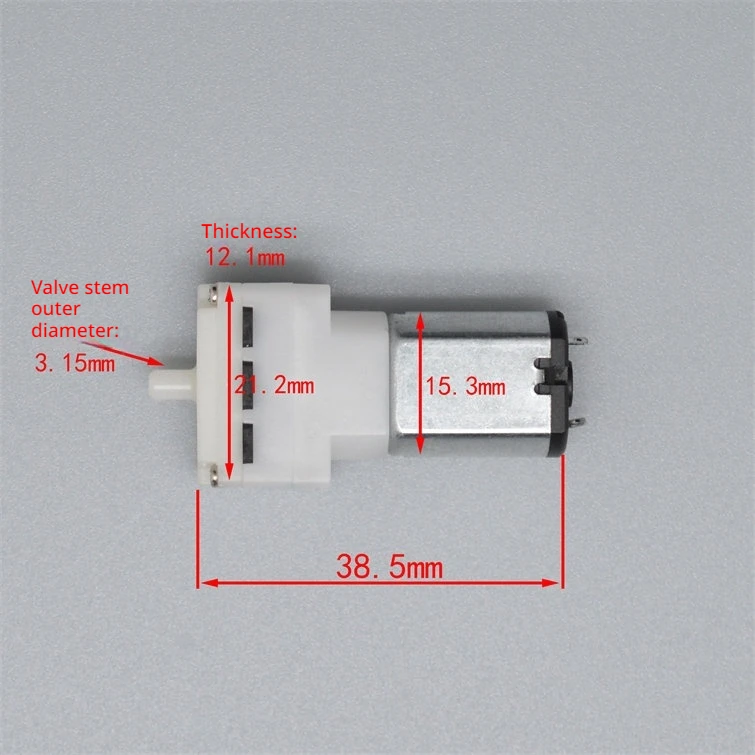 030 Mini DC Air Pump DC1.5V-3.7V 0.15A No-load Current 50KPa Max Pressure Air Pump 0.3-1L/min Miniature Air Pump
030 Mini DC Air Pump DC1.5V-3.7V 0.15A No-load Current 50KPa Max Pressure Air Pump 0.3-1L/min Miniature Air Pump