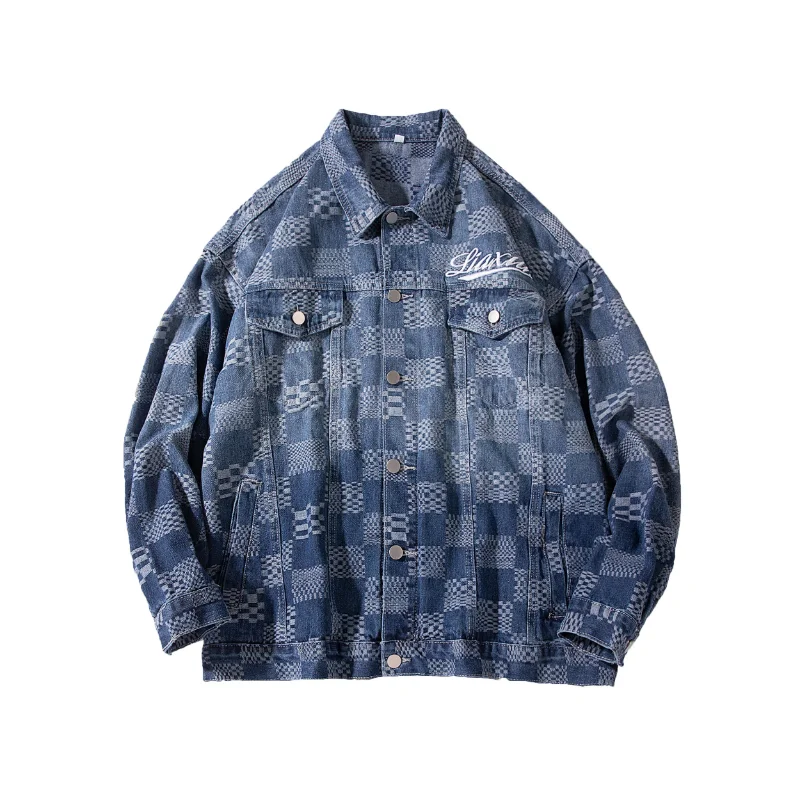 YASUGUOJI Japanese Fashion Plaid Denim Jacket for Man Streetwear Designer Spring Autumn Vintage Casual Loose Jeans Jacket Men
YASUGUOJI Japanese Fashion Plaid Denim Jacket for Man Streetwear Designer Spring Autumn Vintage Casual Loose Jeans Jacket Men