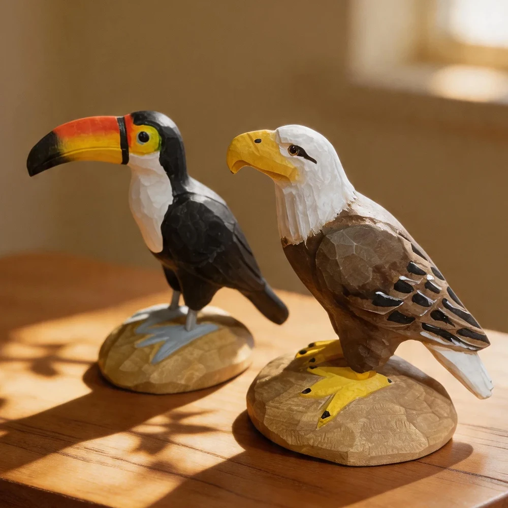 Hand Carved Toucan Bald Eagle Figurine Bird Sculpture Ornament Home Desk Office Decor Unique Wood Art Craft Gift for Bird Lovers
Hand Carved Toucan Bald Eagle Figurine Bird Sculpture Ornament Home Desk Office Decor Unique Wood Art Craft Gift for Bird Lovers