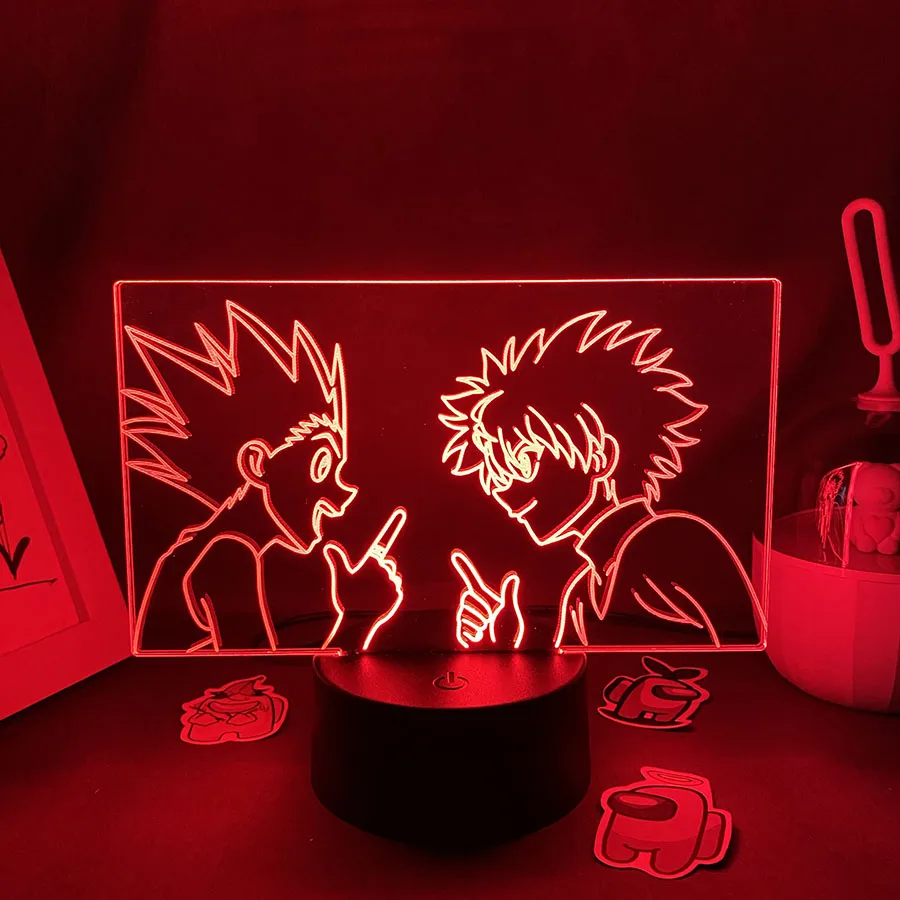 Фигурка аниме HXH Killua And Gon 3D светодиодный неоновый ночник подарок на день рождения для друга отаку спальня декор стола манга HXH лавовая лампа
Фигурка аниме HXH Killua And Gon 3D светодиодный неоновый ночник подарок на день рождения для друга отаку спальня декор стола манга HXH лавовая лампа