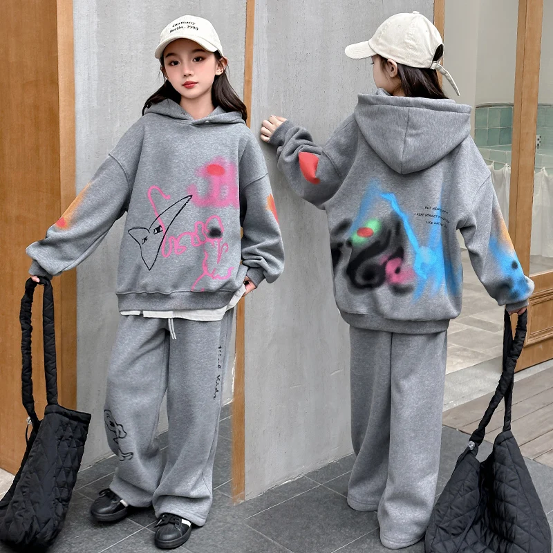 autumn 4-14 teen girls graffiti Sports clothes suit hooded printed hoodie+casual pants 2pcs junior kids tracksuits child outfits
autumn 4-14 teen girls graffiti Sports clothes suit hooded printed hoodie+casual pants 2pcs junior kids tracksuits child outfits