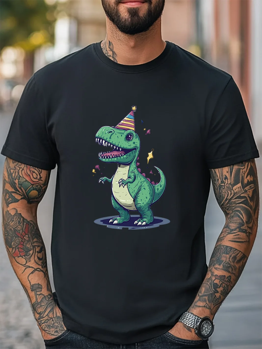 Милая зеленая футболка с рисунком динозавра унисекс для мужчин и женщин, повседневная футболка 
Милая зеленая футболка с рисунком динозавра унисекс для мужчин и женщин, повседневная футболка