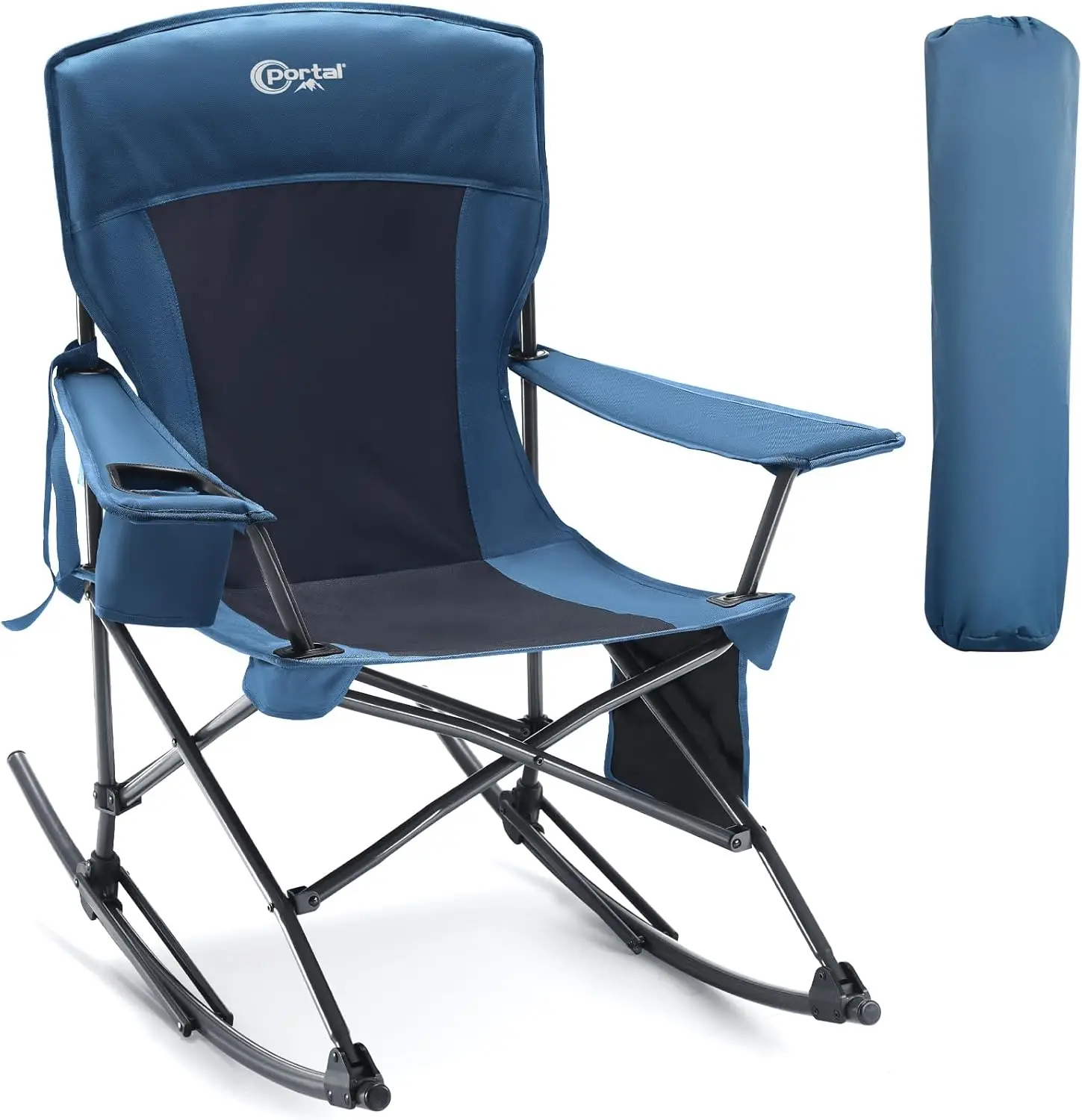 Portable Outdoor Rocking Chair with Cup Holder and Side Pocket, Folding Design for Camping, Supports 350LBS in Midnight Blue
Portable Outdoor Rocking Chair with Cup Holder and Side Pocket, Folding Design for Camping, Supports 350LBS in Midnight Blue