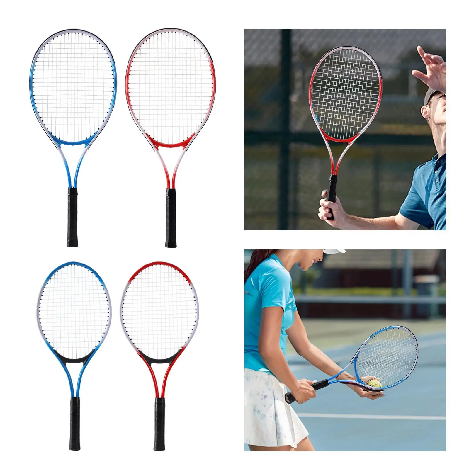 Tennis Racket Professional Lightweight Nylon Strings for Garden Practice Beach Training Beginners to Intermediate Players