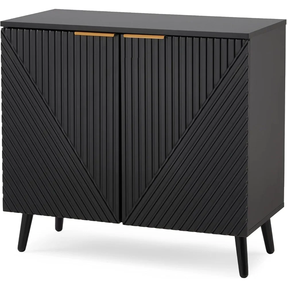 Fluted Black Storage Cabinet with Doors, Wood Sideboard Buffet Cabinet with Adjustable Shelf, Modern Accent Table for Living
Fluted Black Storage Cabinet with Doors, Wood Sideboard Buffet Cabinet with Adjustable Shelf, Modern Accent Table for Living
