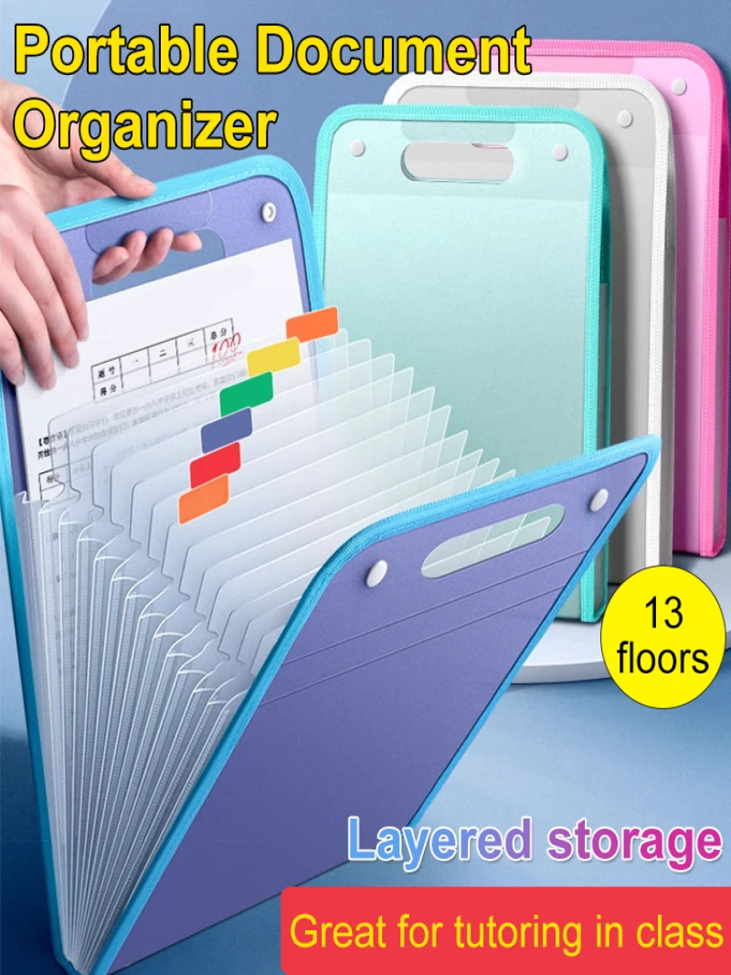 School Handy File Organizer MultiLayer Convenient Carrying Handy Test Paper Storage Bag
School Handy File Organizer MultiLayer Convenient Carrying Handy Test Paper Storage Bag