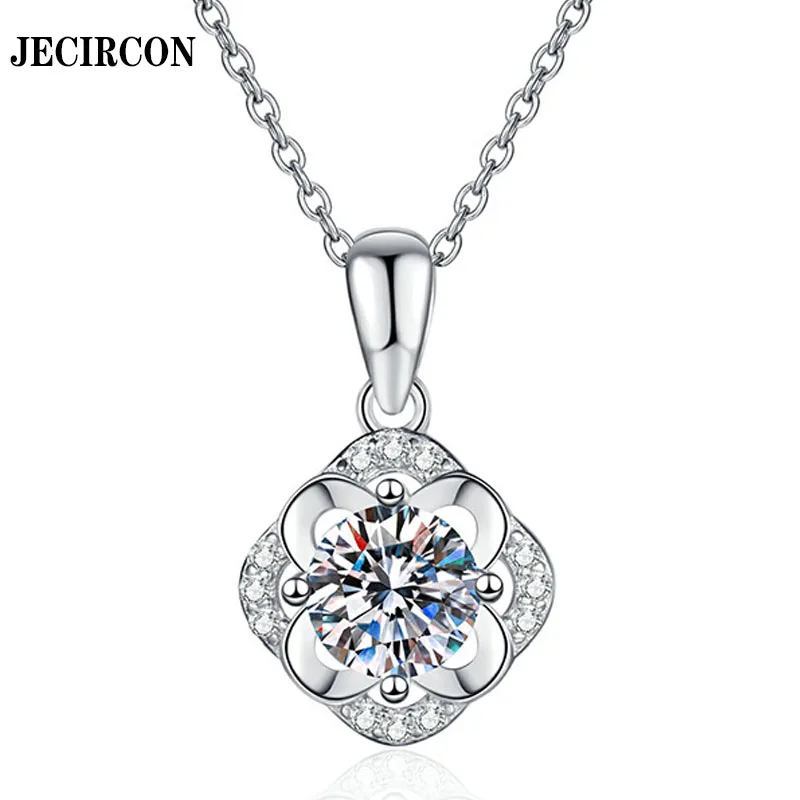 JECIRCON 925 Sterling Silver Necklace for Women Moissanite 1ct Stamen Pendant Light Luxury Sweet Cute Clavicle Chain Girl's Gift
JECIRCON 925 Sterling Silver Necklace for Women Moissanite 1ct Stamen Pendant Light Luxury Sweet Cute Clavicle Chain Girl's Gift