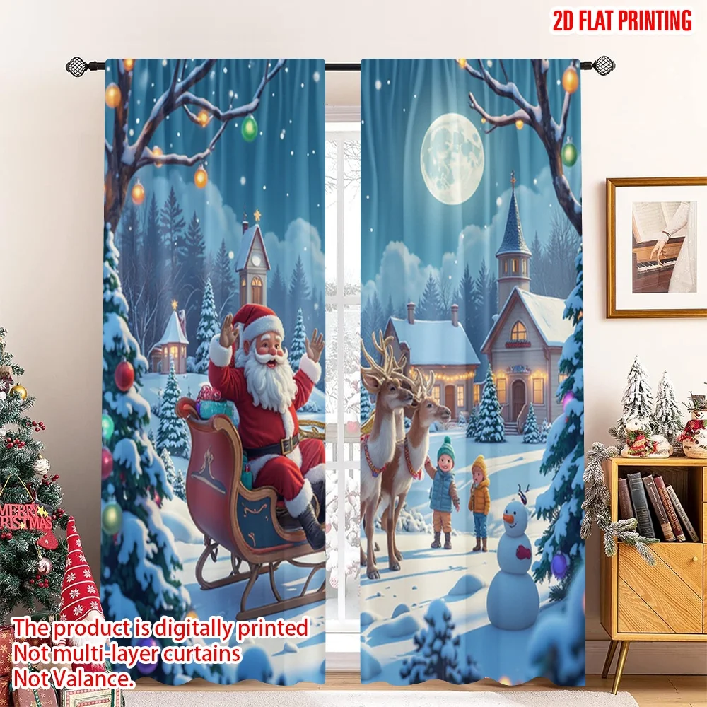 2pcs 2D flat printing Christmas Window Curtains Santa Claus Sleigh Reindeer Christmas 100% Polyester Without Electricity Holiday
2pcs 2D flat printing Christmas Window Curtains Santa Claus Sleigh Reindeer Christmas 100% Polyester Without Electricity Holiday