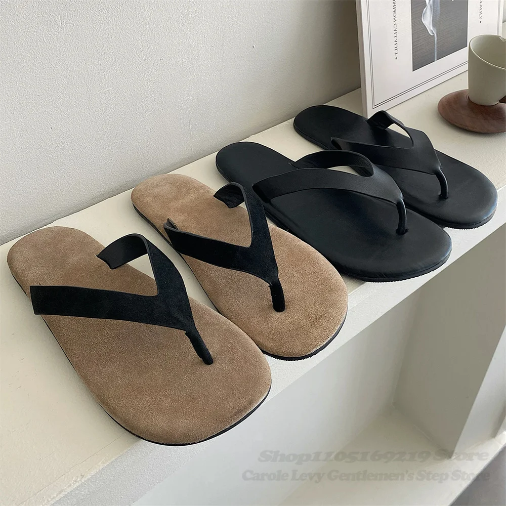 Vintage Style Cow Suede Clip On Flip Flops Men Summer New Outerwear Anti Slip Leather Slippers Slip On Casual Comfort Mules
Vintage Style Cow Suede Clip On Flip Flops Men Summer New Outerwear Anti Slip Leather Slippers Slip On Casual Comfort Mules
