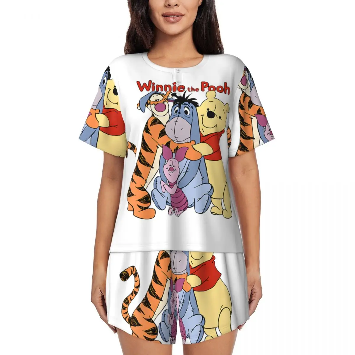 Women's Winnie The Pooh Pajamas Set Custom Print 2 Piece Pj Sets Short Sleeve Sleepwear Loungewear
Women's Winnie The Pooh Pajamas Set Custom Print 2 Piece Pj Sets Short Sleeve Sleepwear Loungewear