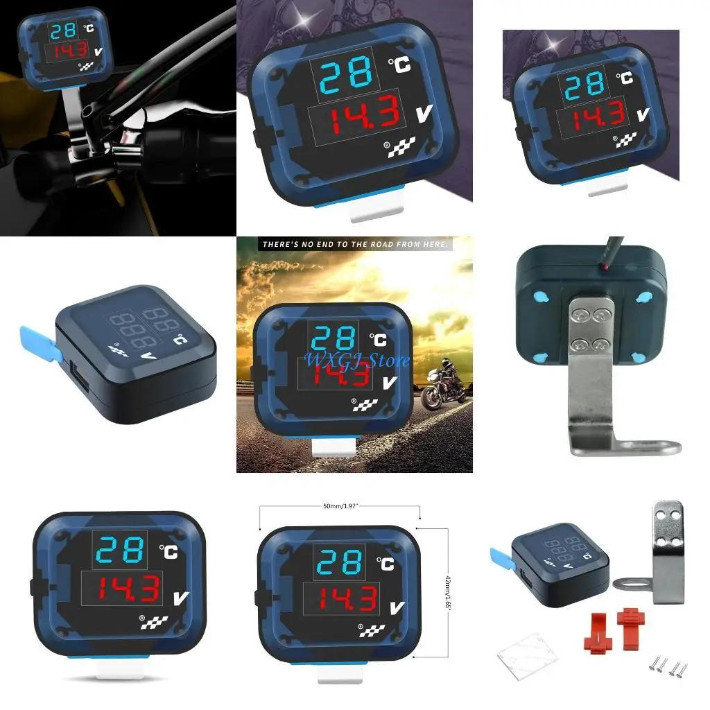 37JE 12-24V Мотоцикл Грузов Мотоцикл Тестер температуры напряжения с USB-зарядным портом модифицированный аксессуар
37JE 12-24V Мотоцикл Грузов Мотоцикл Тестер температуры напряжения с USB-зарядным портом модифицированный аксессуар